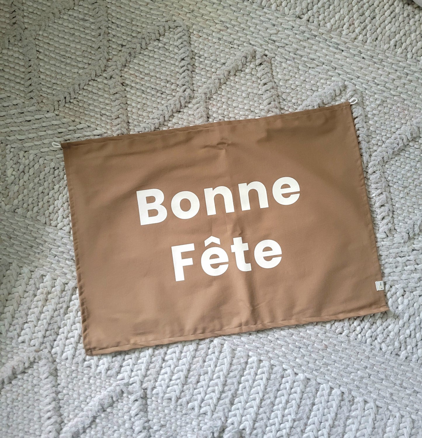 Affiche Bonne Fête en tissu - Caramel