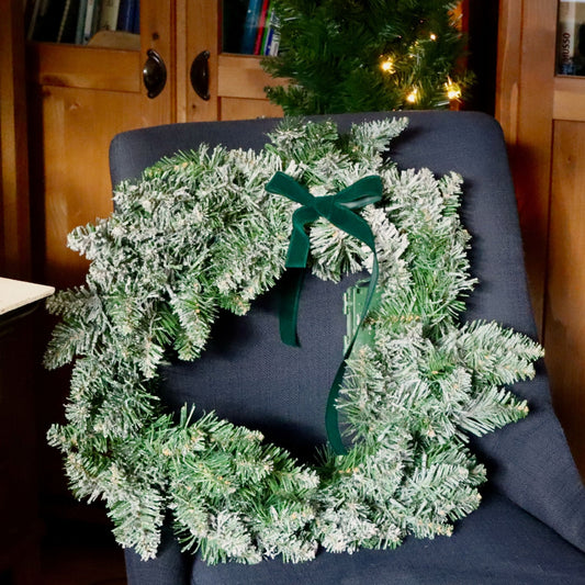 Boucle longue avec pince - Velours vert