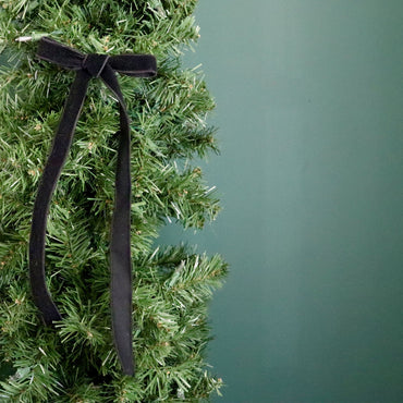 Boucle longue pour le sapin de Noël - Velours côtelé noir