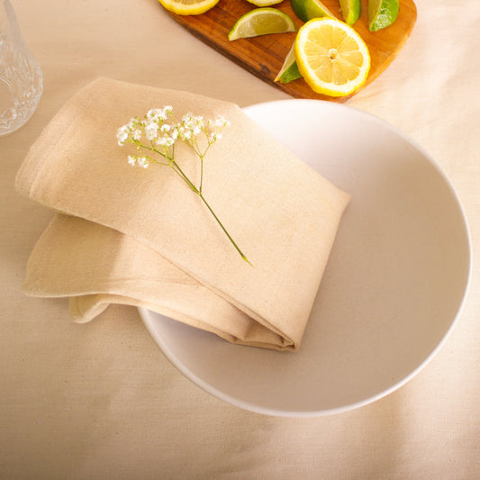 Ensemble de 2 serviettes de table - Crème