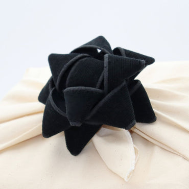 Fabric Gift Bow - Black Corduroy
