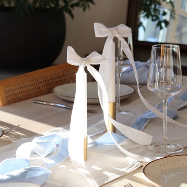 Large Christmas Tree Long Bow - Classic - White