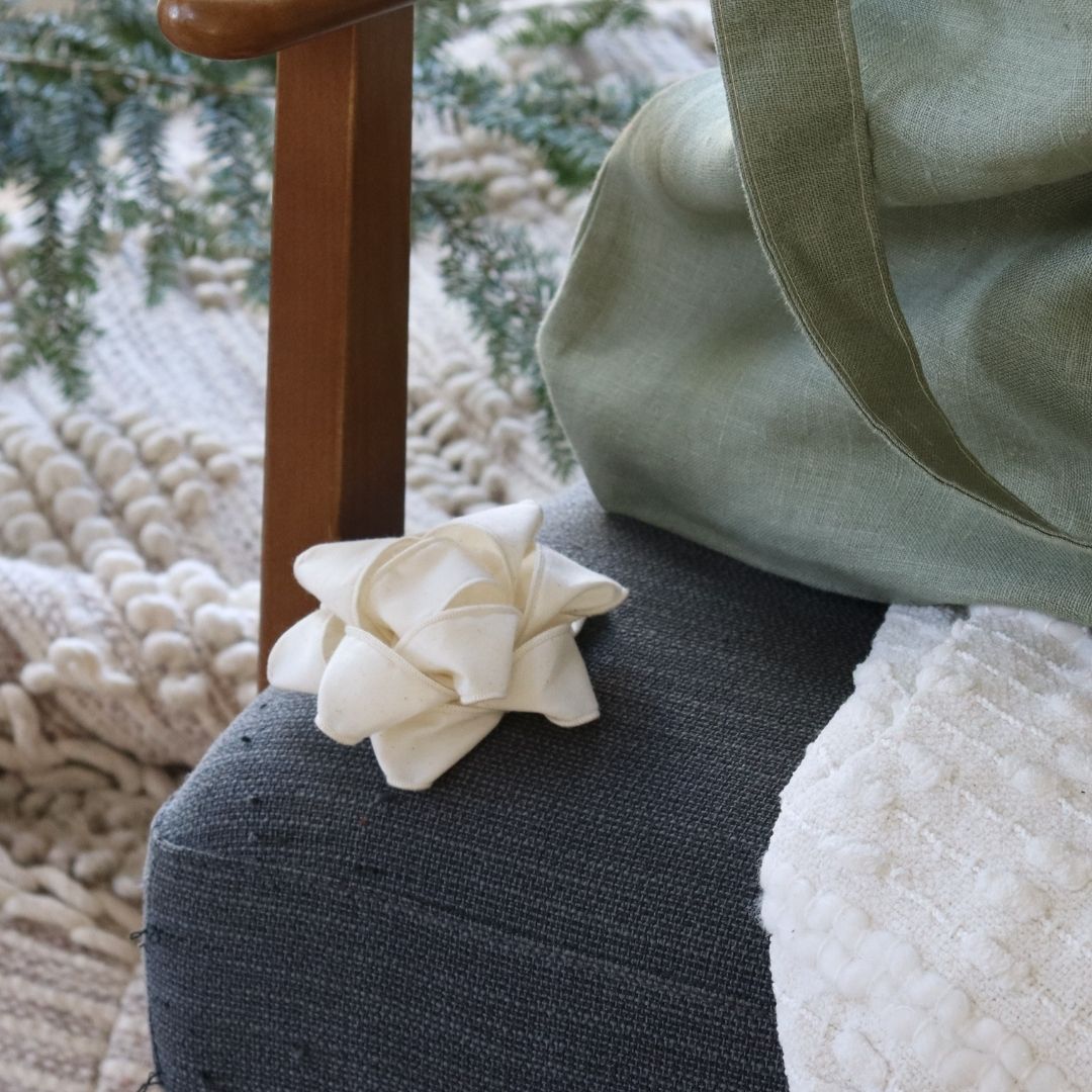 Chou à cadeau en tissu - Classique - Crème