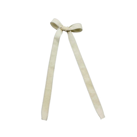 Boucle longue pour le sapin de Noël - Velours côtelé crème