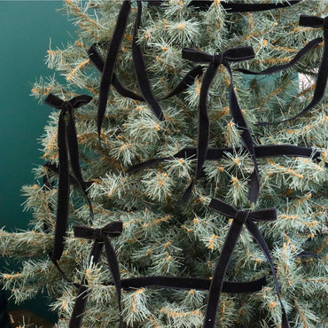 Long Bow for the Christmas Tree - Black Corduroy