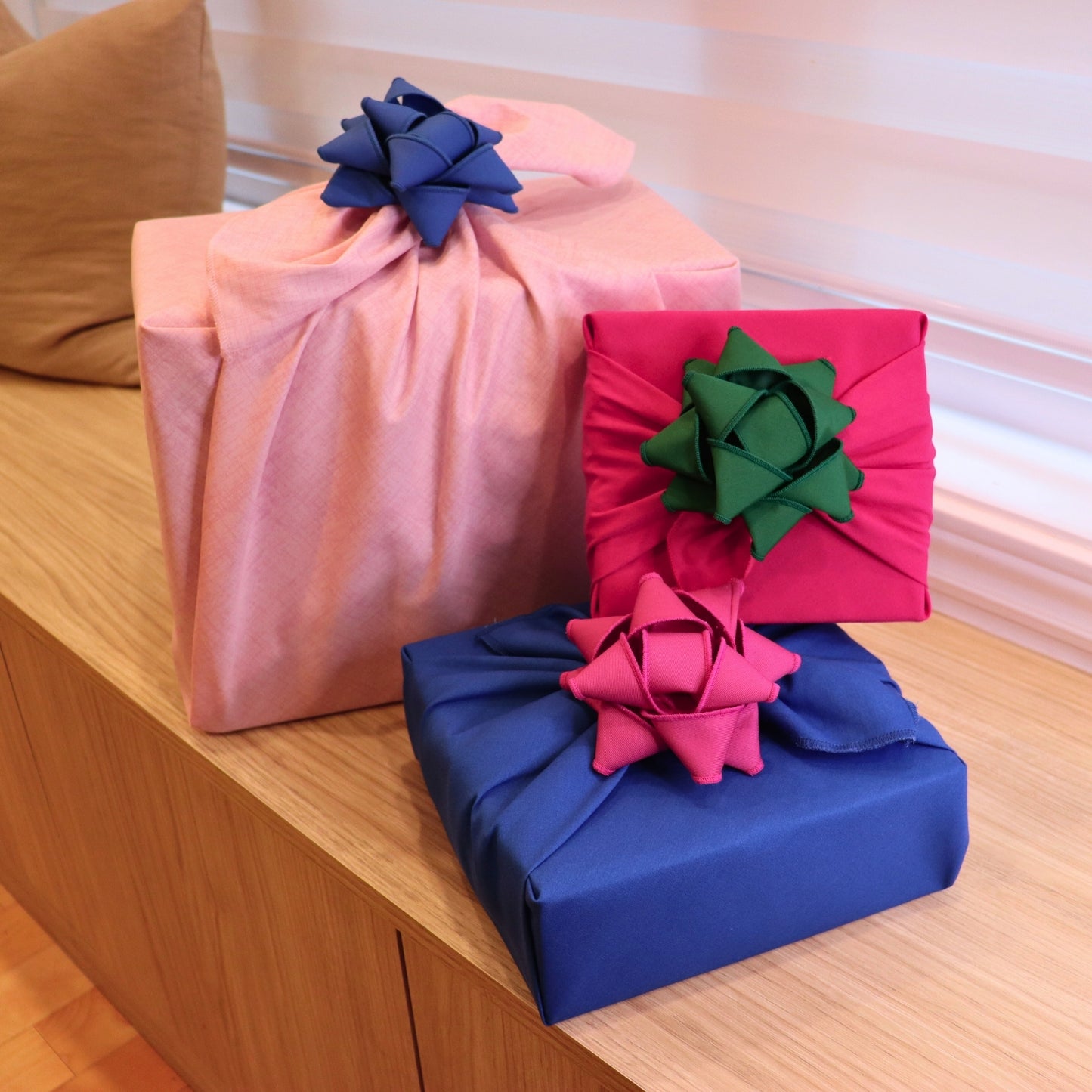 Set of 3 fabric gift bows - Colorful