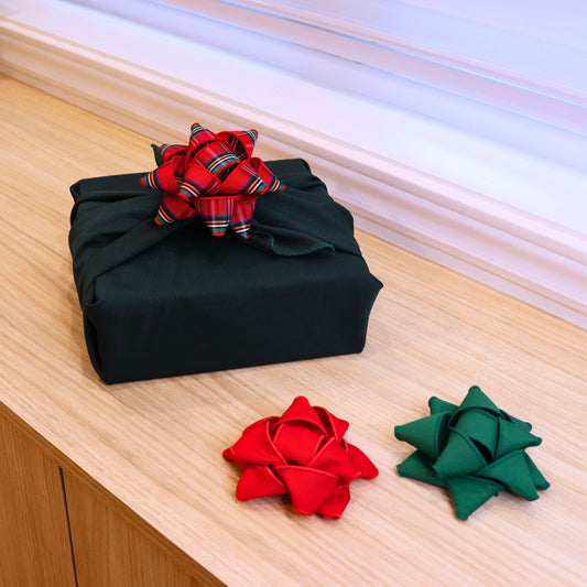 Set of 3 fabric gift bows - Traditional Christmas