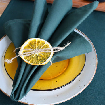 Ensemble de 2 serviettes de table - Classique - Vert forêt