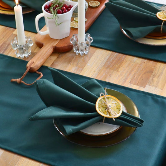 Ensemble de 2 serviettes de table - Classique - Vert forêt