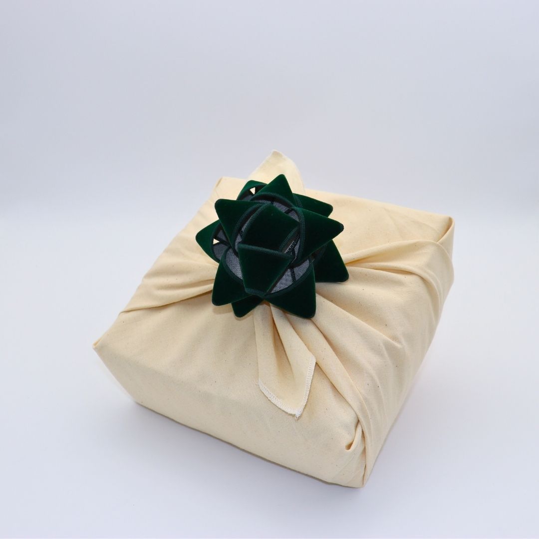 Fabric gift cabbage - Velvet - Green