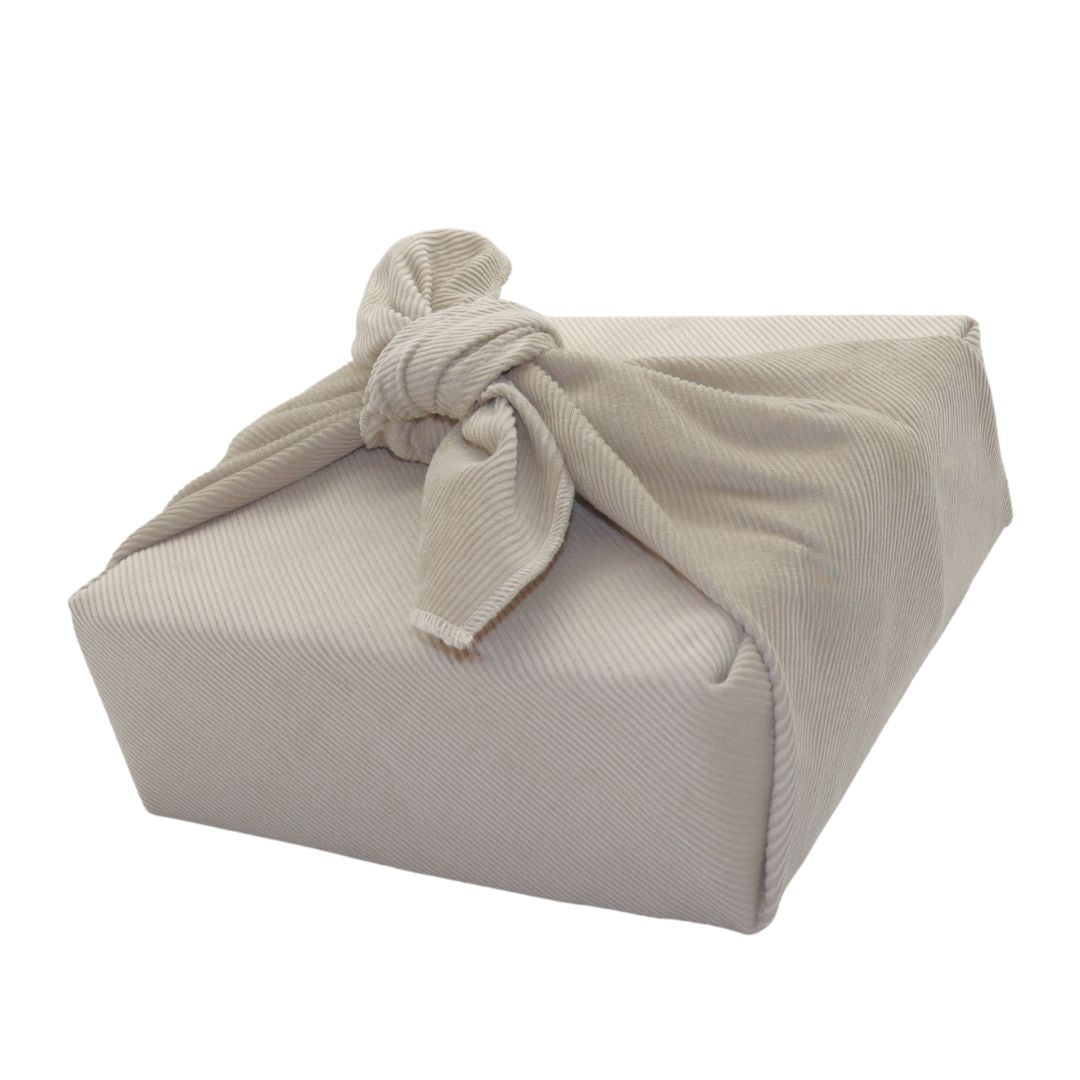 Emballage cadeau réutilisable Furoshiki - Velours côtelé greige