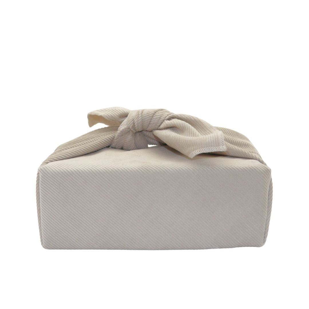 Emballage cadeau réutilisable Furoshiki - Velours côtelé greige