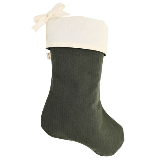 Bas de Noël - Carreaux embossés kaki