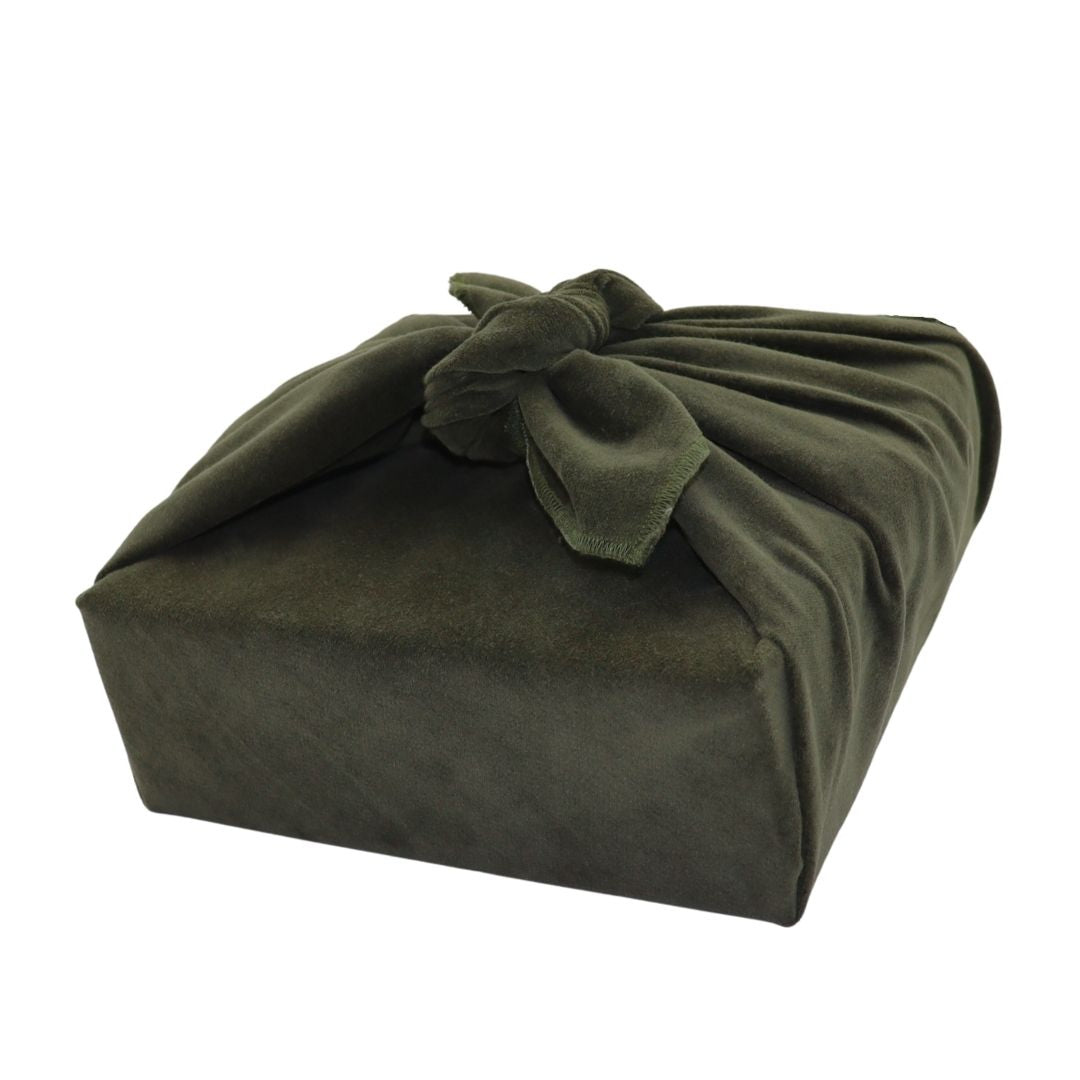 Emballage cadeau réutilisable Furoshiki - Velours kaki