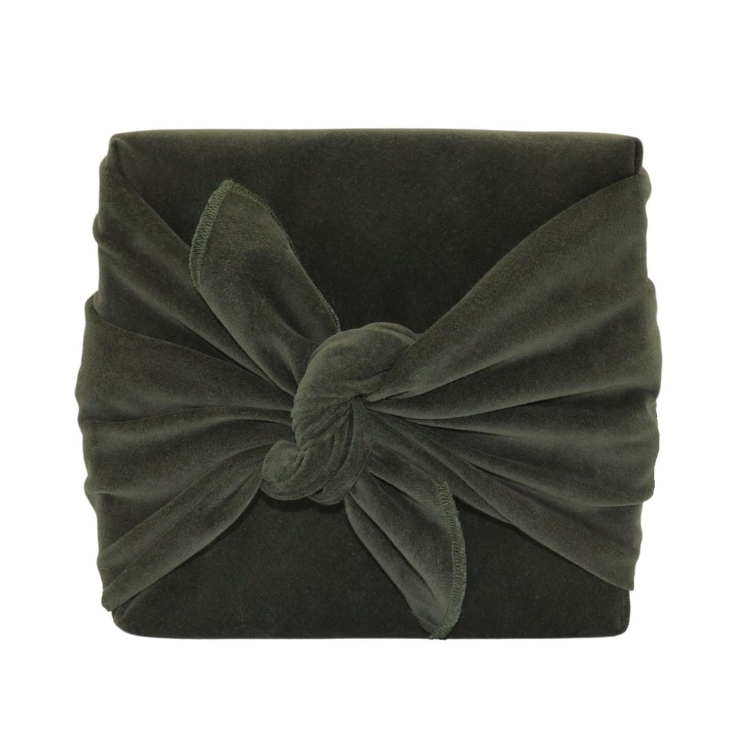 Emballage cadeau réutilisable Furoshiki - Velours kaki