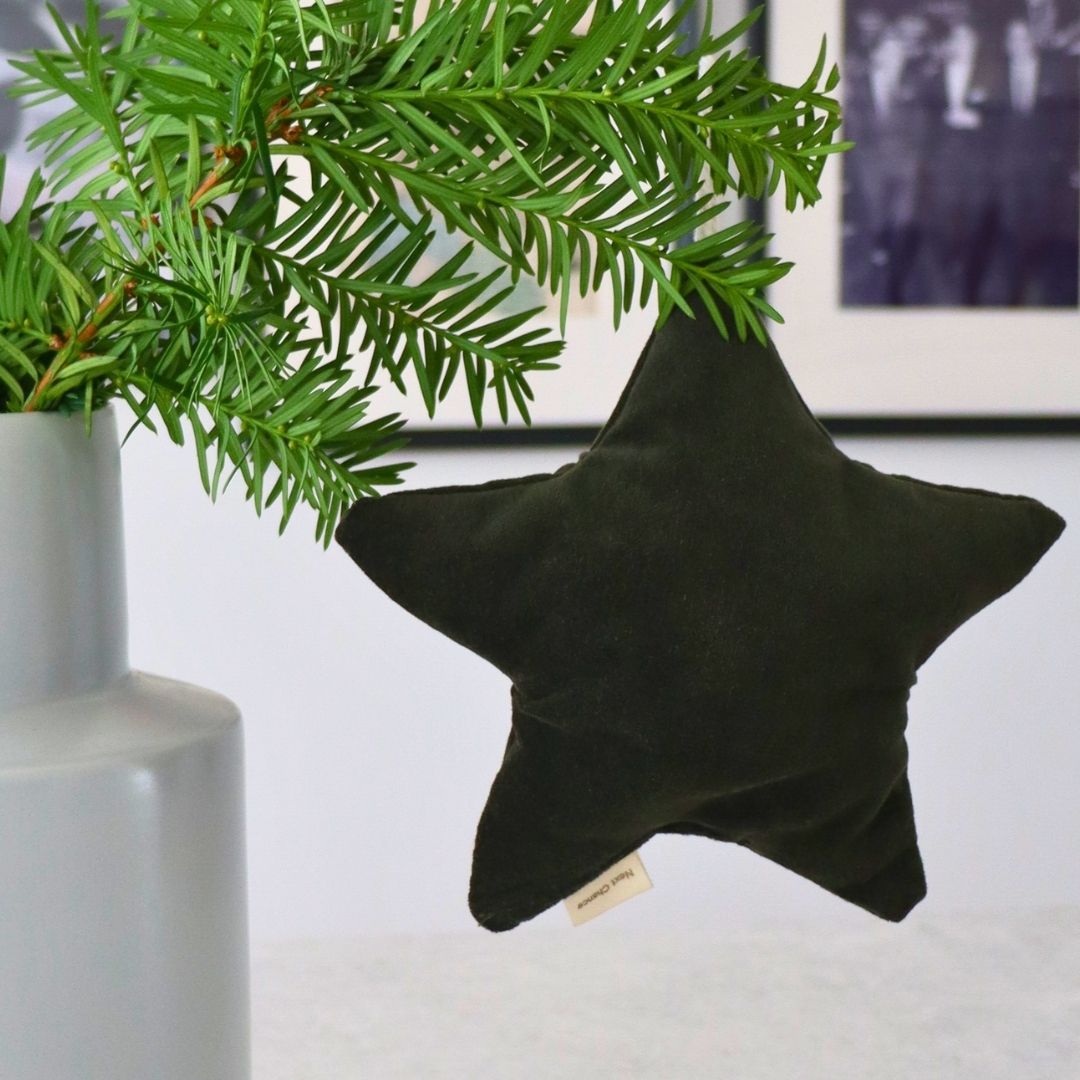 Ornement Étoile pour le sapin de Noël - Velours kaki