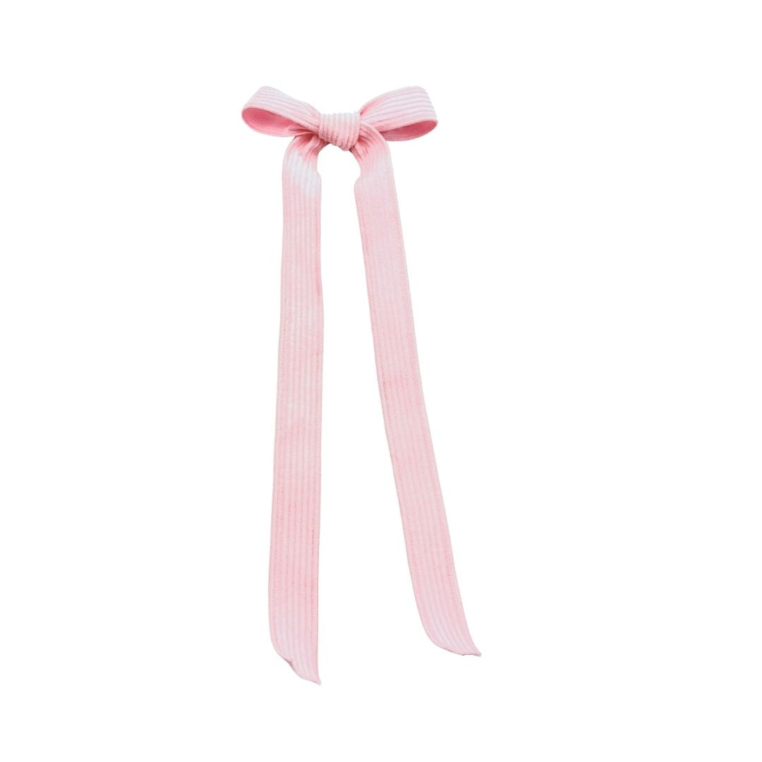 Boucle longue pour le sapin de Noël - Velours côtelé rose pâle