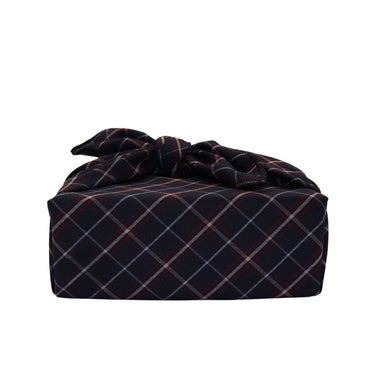Reusable Furoshiki Gift Wrap - Navy Blue and Burgundy Plaid