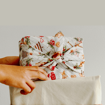 Furoshiki Reusable Gift Wrap - Vintage Christmas Pattern