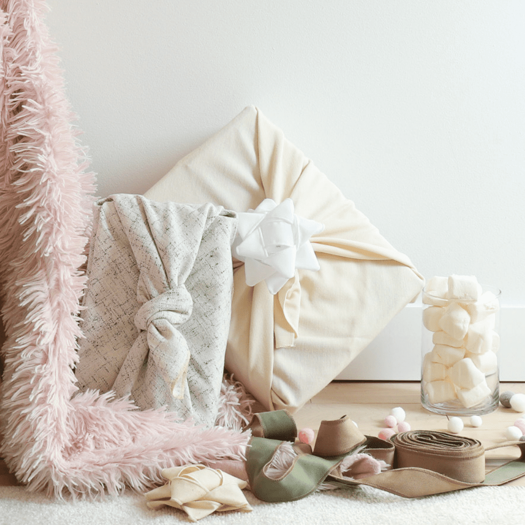 Chou à cadeau en tissu - Blanc