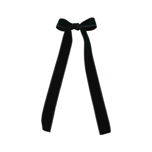 Large Long Bow for the Christmas Tree - Black Corduroy