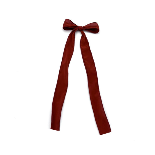 Boucle longue large pour le sapin de Noël - Effet soie rouille