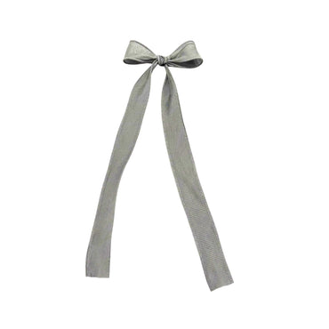 Boucle longue large avec pince - Satin argent