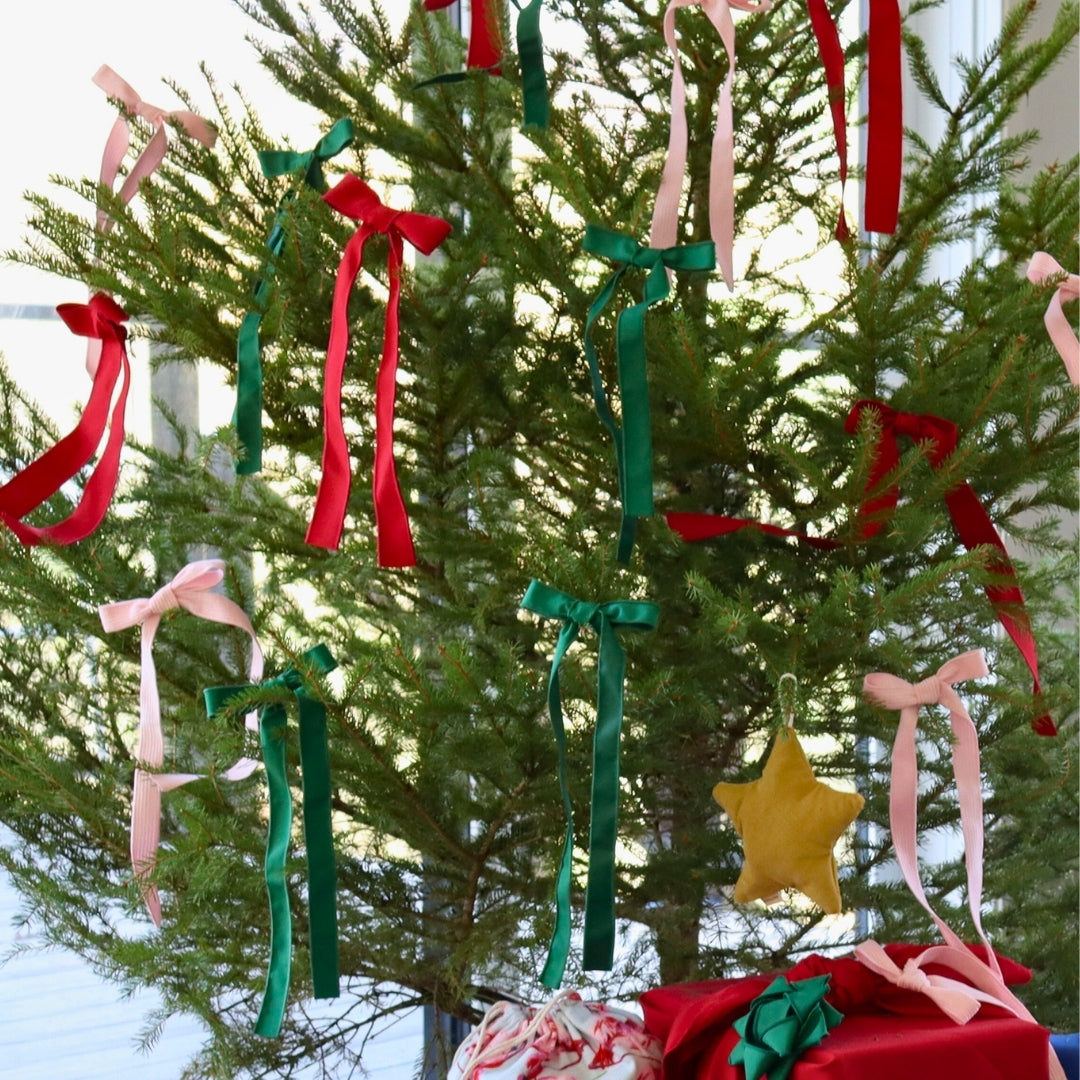 Long Bow for the Christmas Tree - Light Pink Corduroy