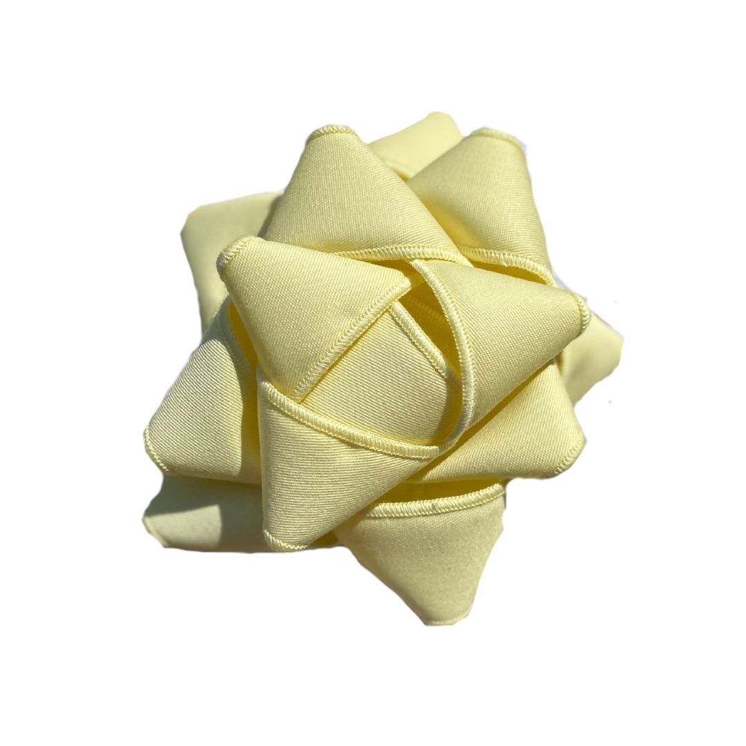 Chou à cadeau en tissu - Jaune beurre