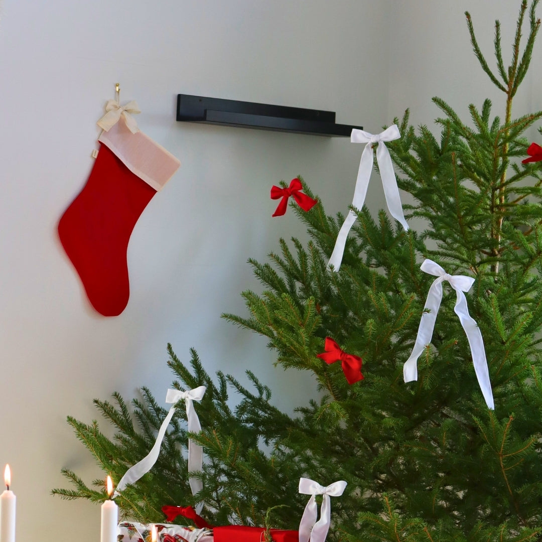 Boucle longue large pour le sapin de Noël - Classique - Blanc