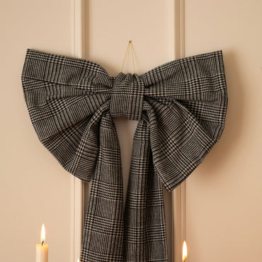 Giant Bow - Wool-Look Houndstooth