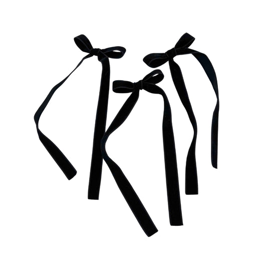 IMPARFAIT - Boucle longue avec pince - Velours côtelé noir