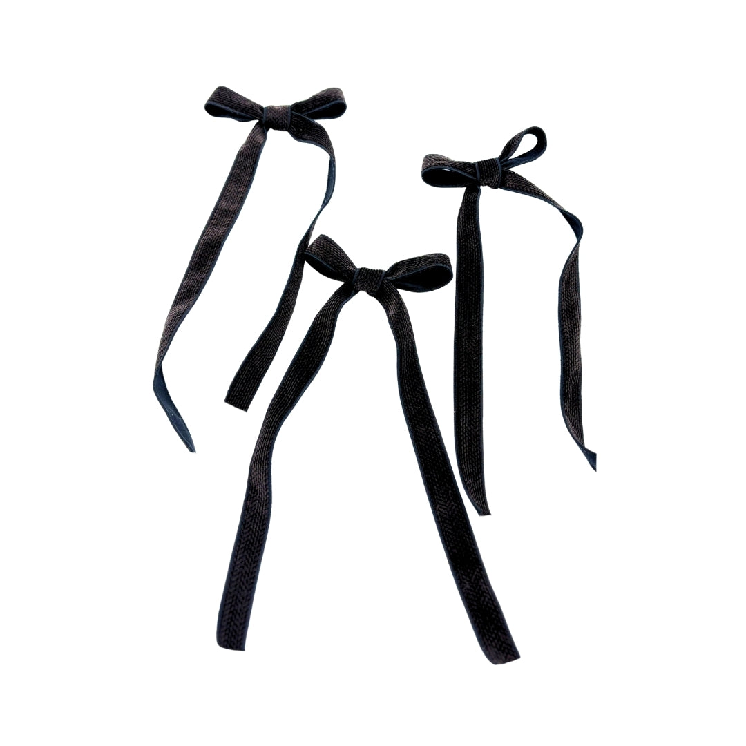 Long Bow for the Christmas tree - Brown Velvet Chevron