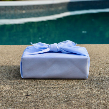 Emballage cadeau réutilisable Furoshiki - Bleu ciel
