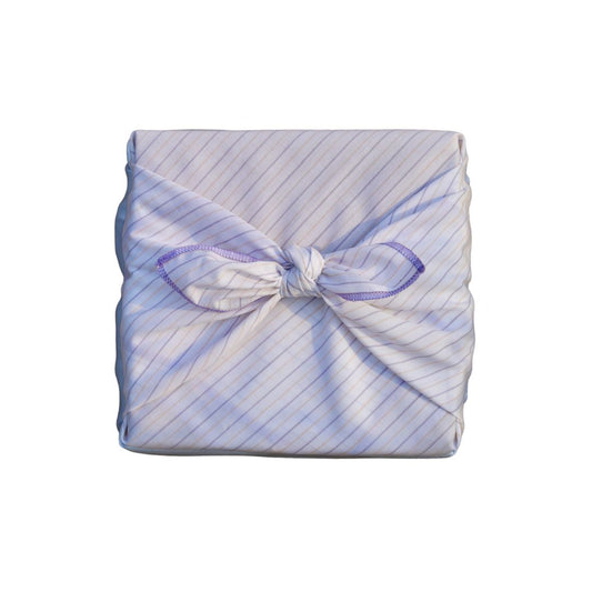Emballage cadeau réutilisable Furoshiki - Rayé jaune et lavande
