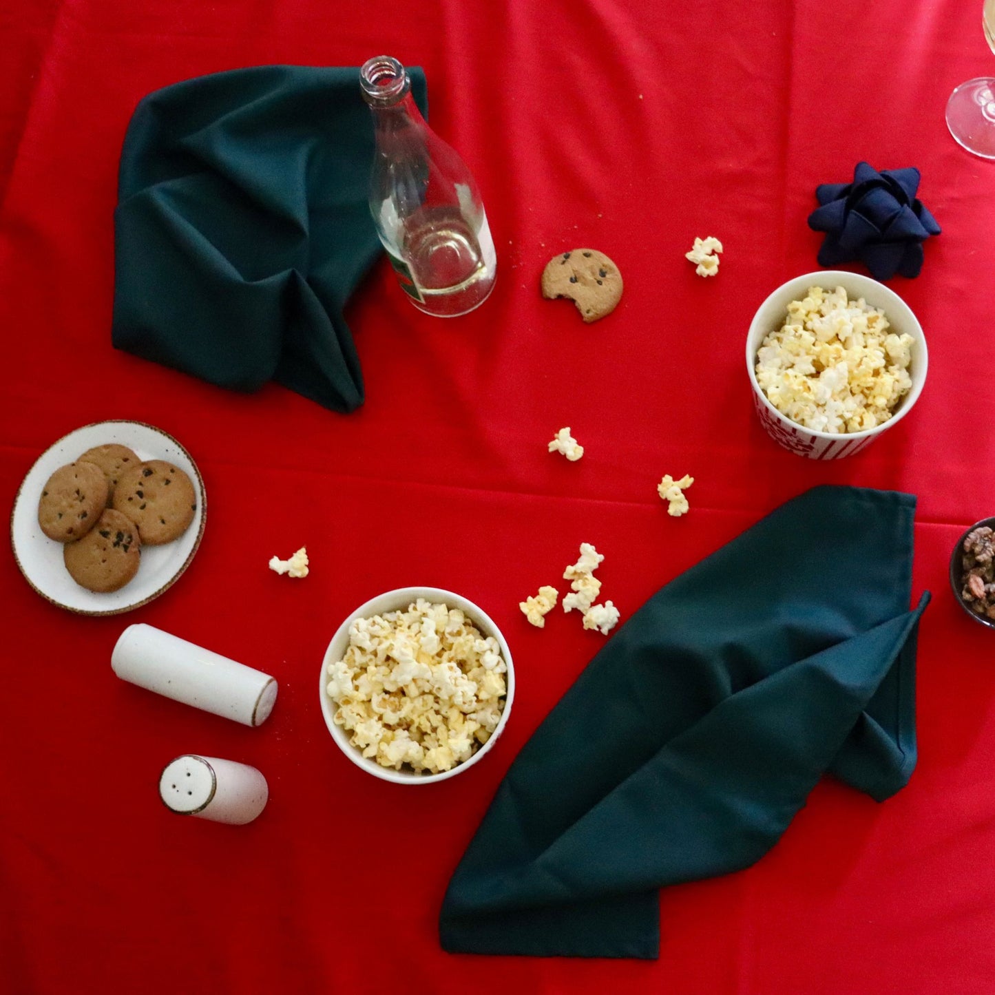 Serviette de table en tissu couleur vert forêt