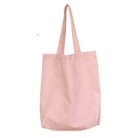 Sac fourre-tout réutilisable avec pochette intérieure (Tote bag) Imprimé monochrome - Rose pâle