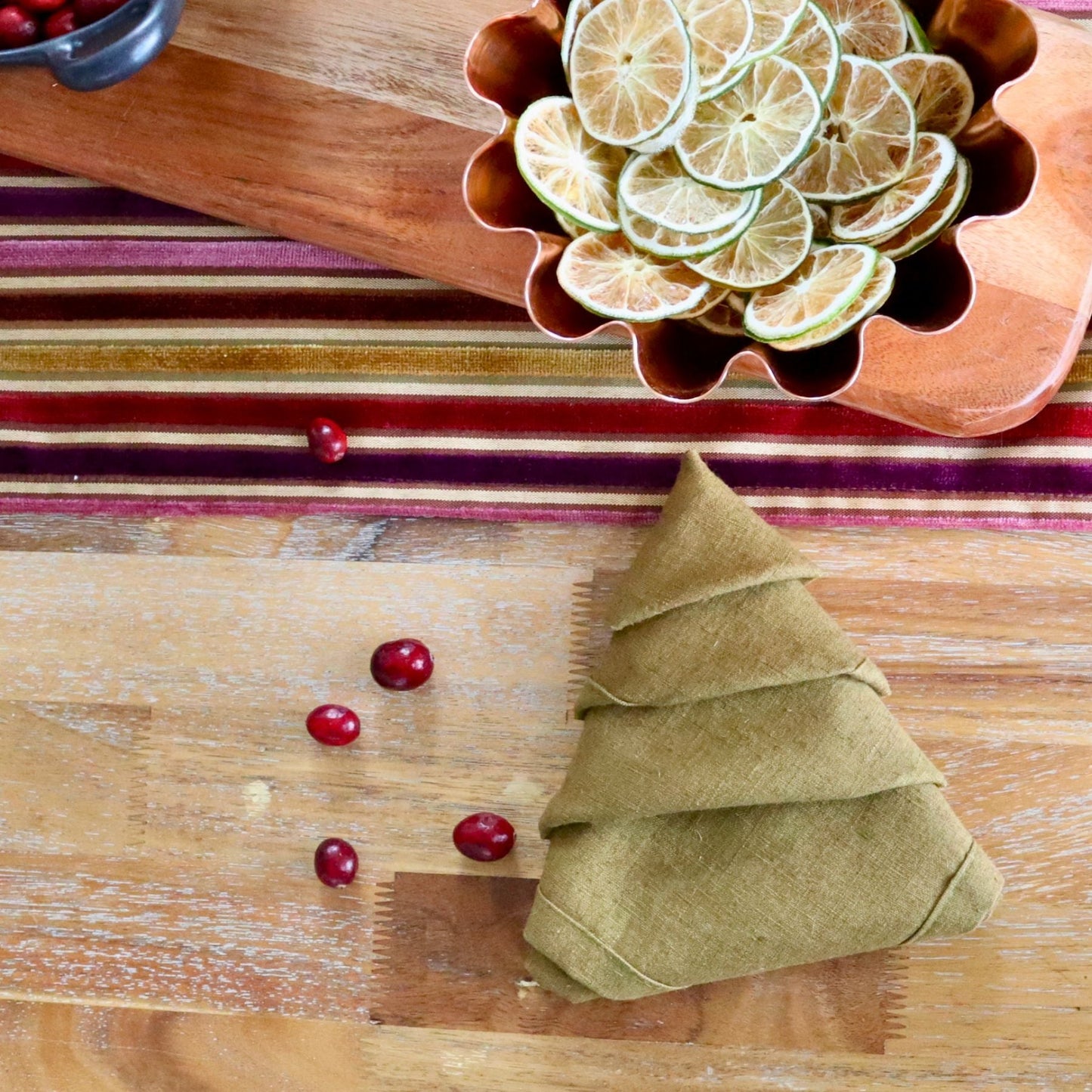 Serviettes de table - Effet lin ocre
