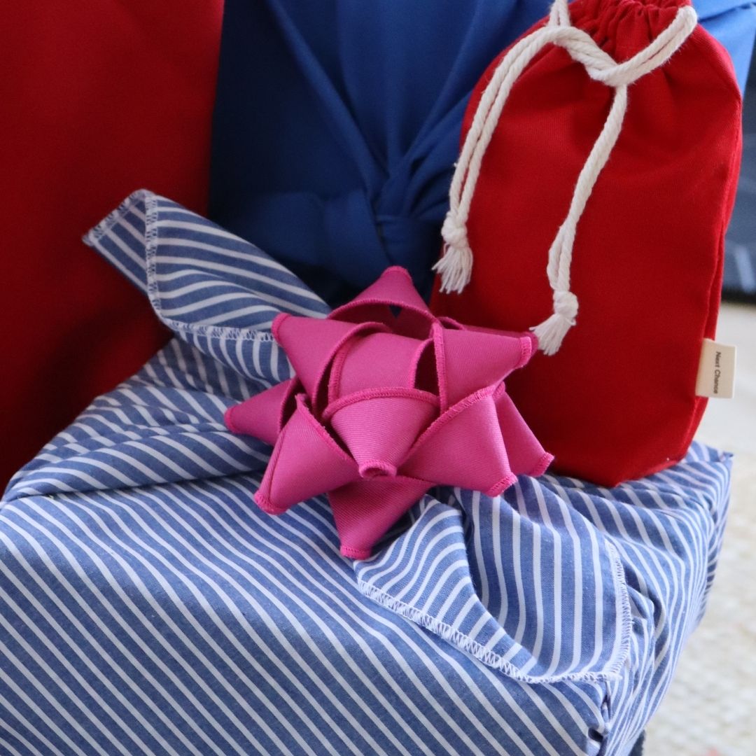 Chou à cadeau en tissu - Classique - Rose