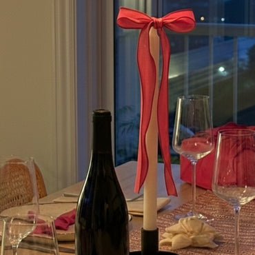 Boucle longue large avec pince - Satin rose