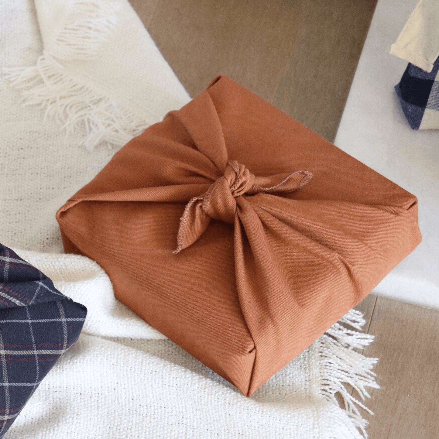 Emballage cadeau réutilisable Furoshiki - Terracotta