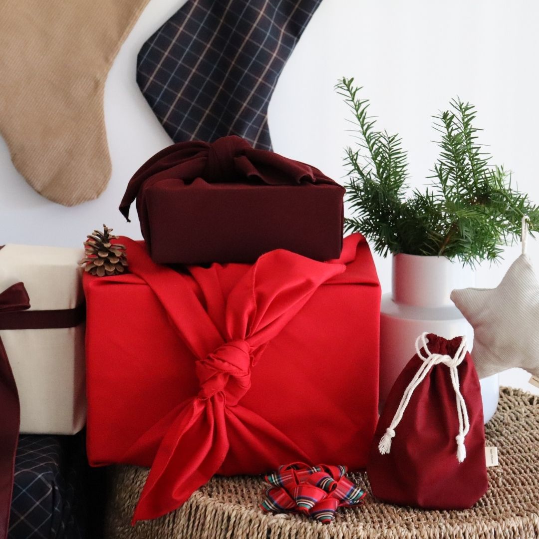 Reusable Furoshiki Gift Wrap - Red