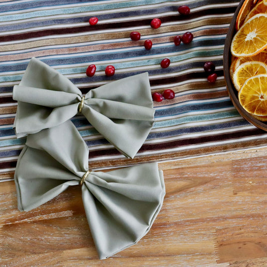 Ensemble de 2 serviettes de table - Classique - Greige sauge