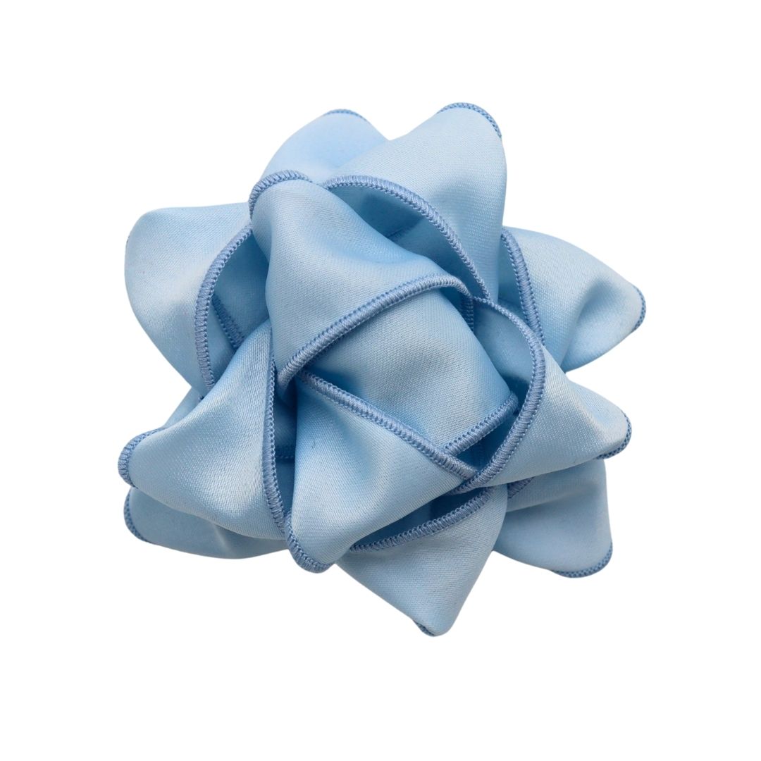 Chou à cadeau en tissu - Effet soie bleu ciel