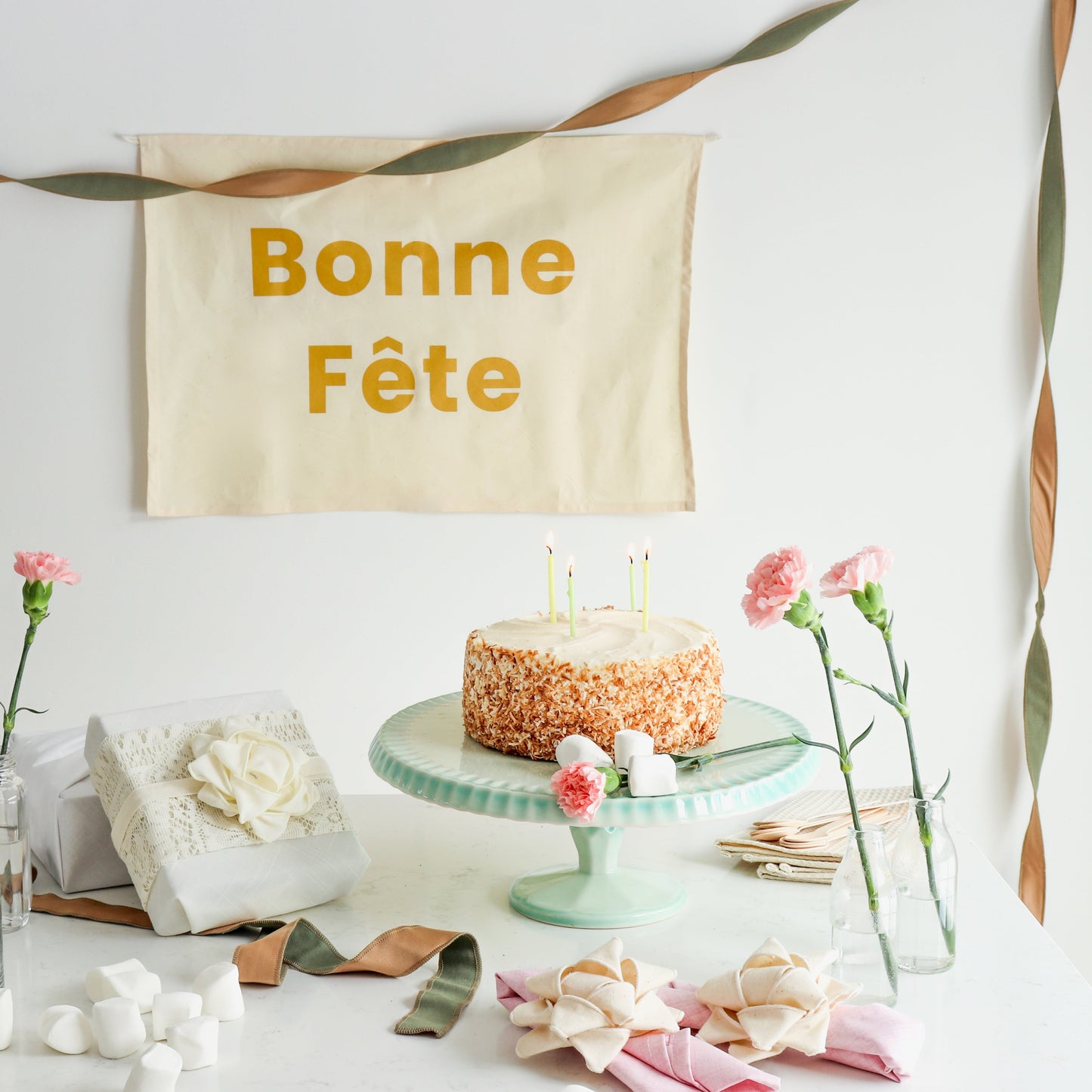 Affiche Bonne Fête en tissu - Coton