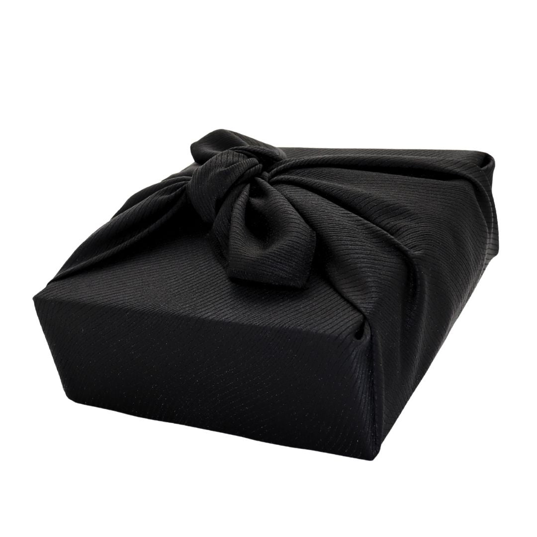 Emballage cadeau réutilisable Furoshiki - Noir lignes satinées