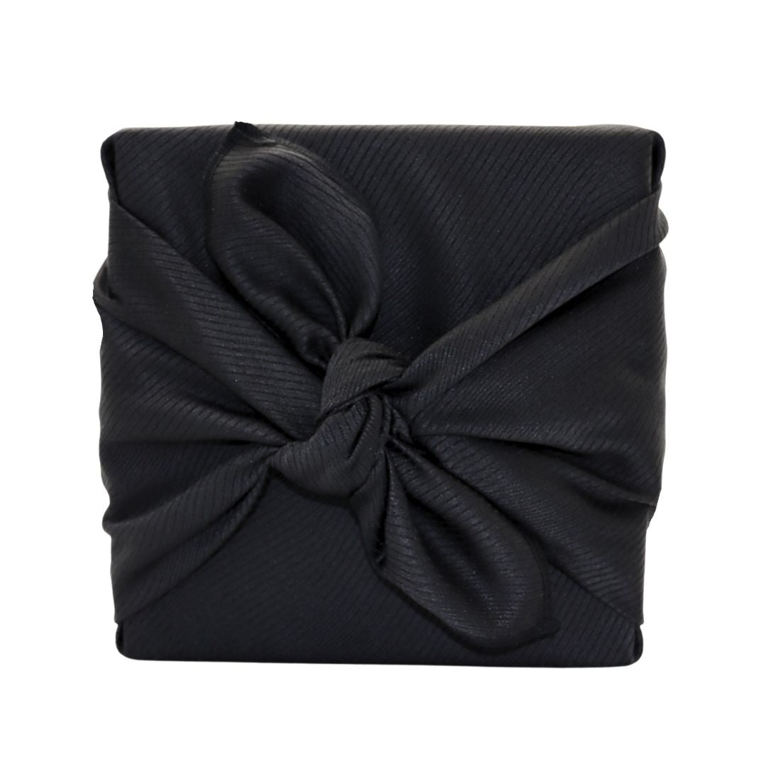 Emballage cadeau réutilisable Furoshiki - Noir lignes satinées