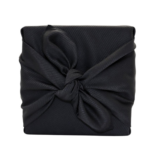 Emballage cadeau réutilisable Furoshiki - Noir lignes satinées