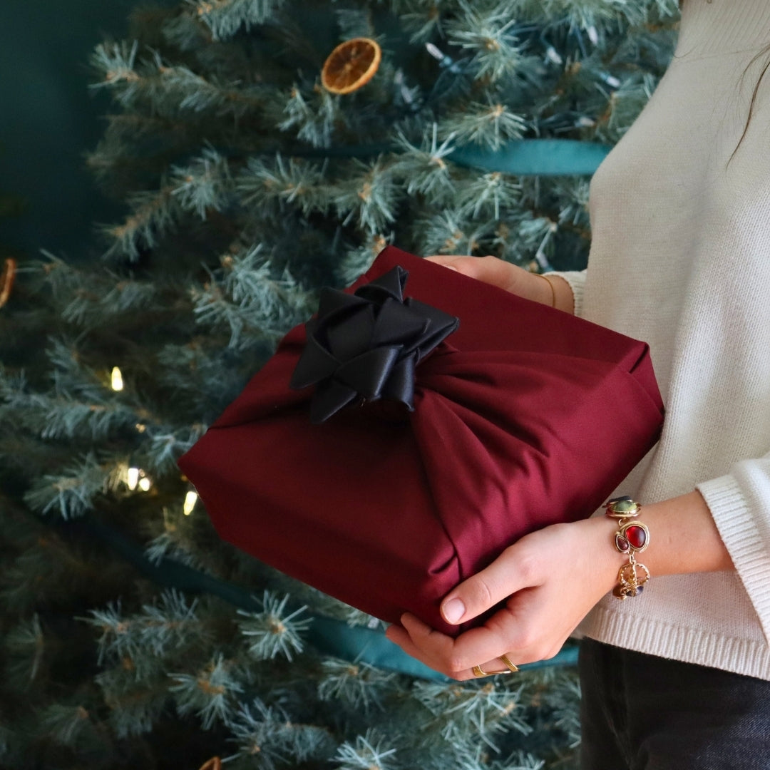 Furoshiki Reusable Gift Wrap - Burgundy