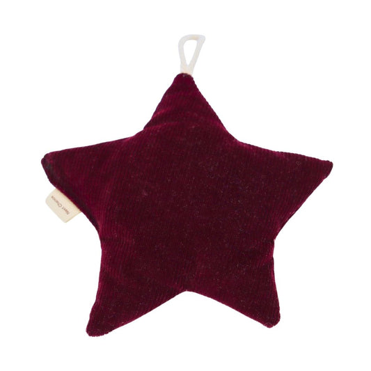 Ornement Étoile pour le sapin de Noël - Velours côtelé bourgogne